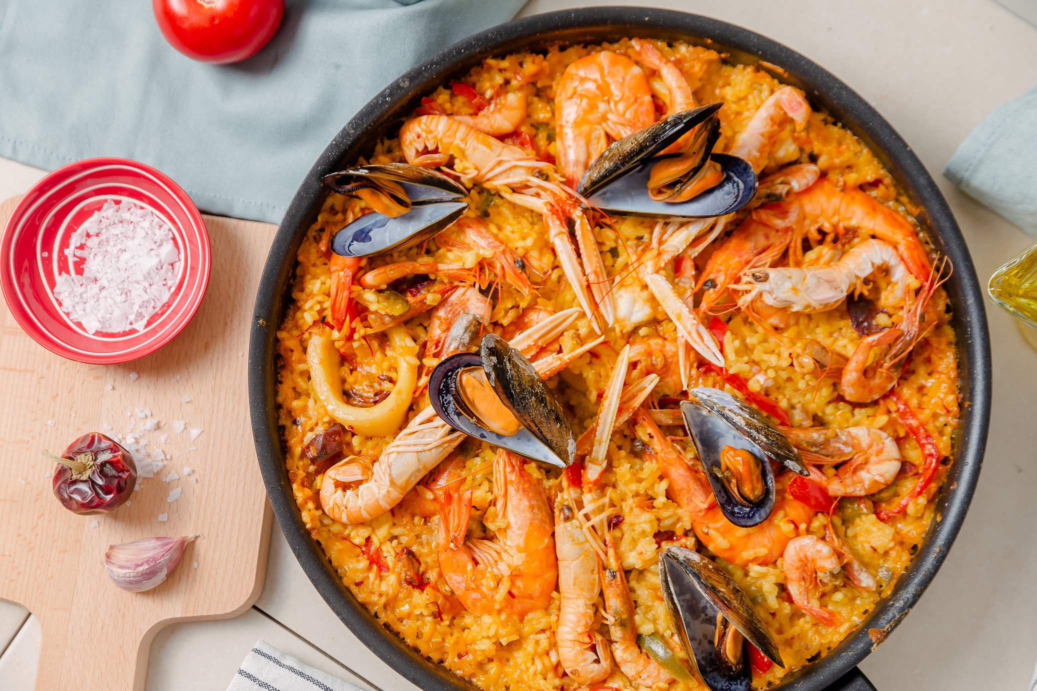 Seafood Paella in Pan